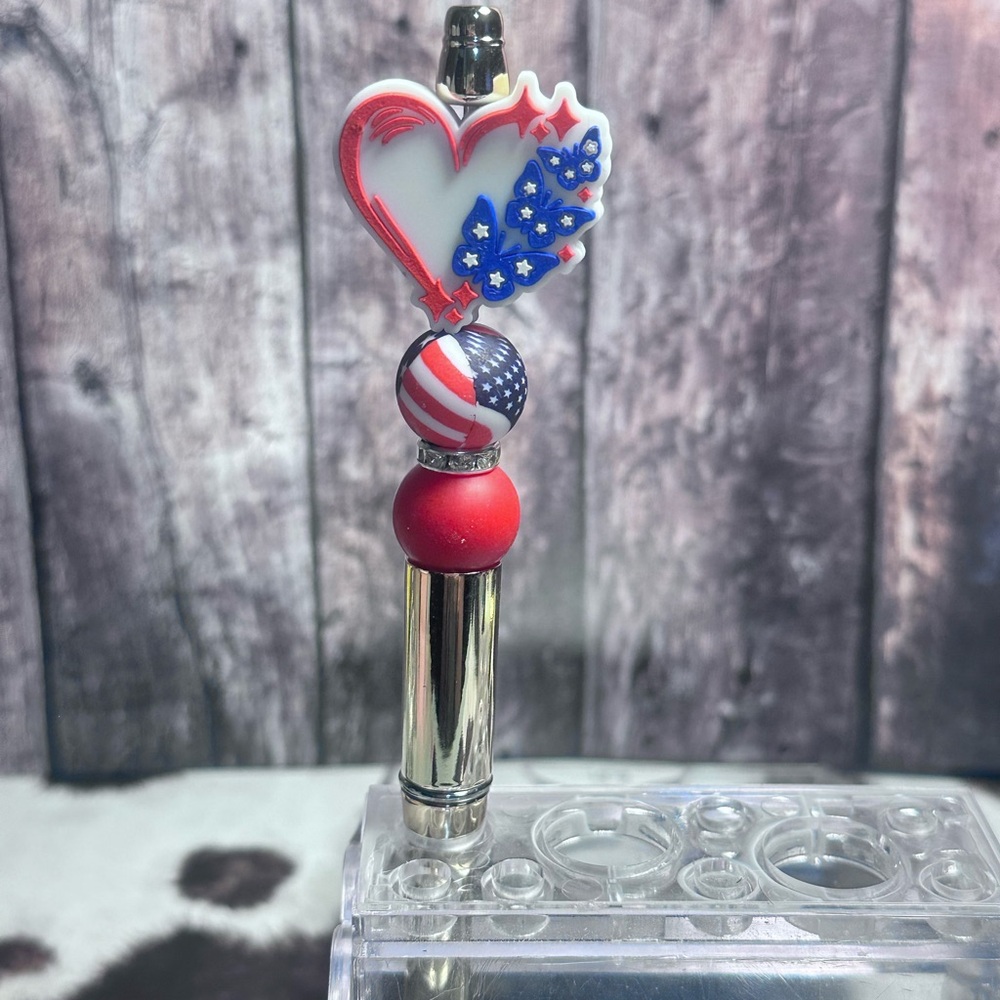 Patriotic Heart and Stars Pen